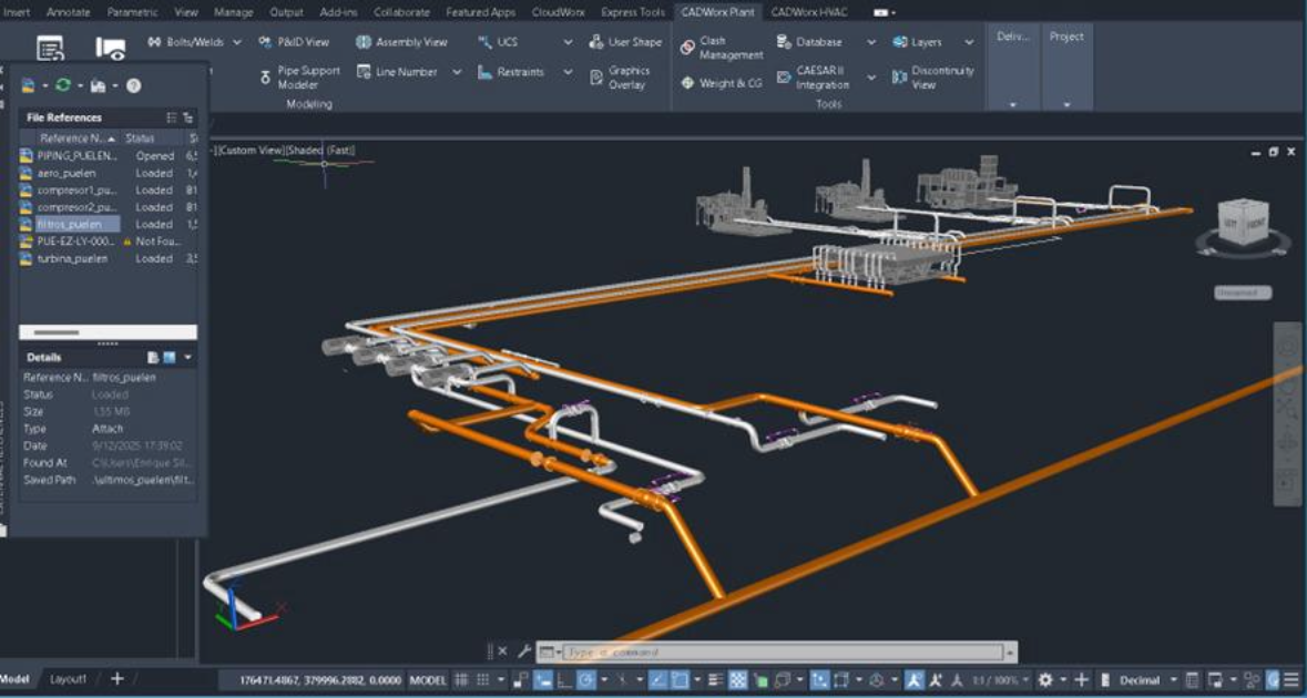 Integración de múltiples sistemas de planta modelados en CADWorx