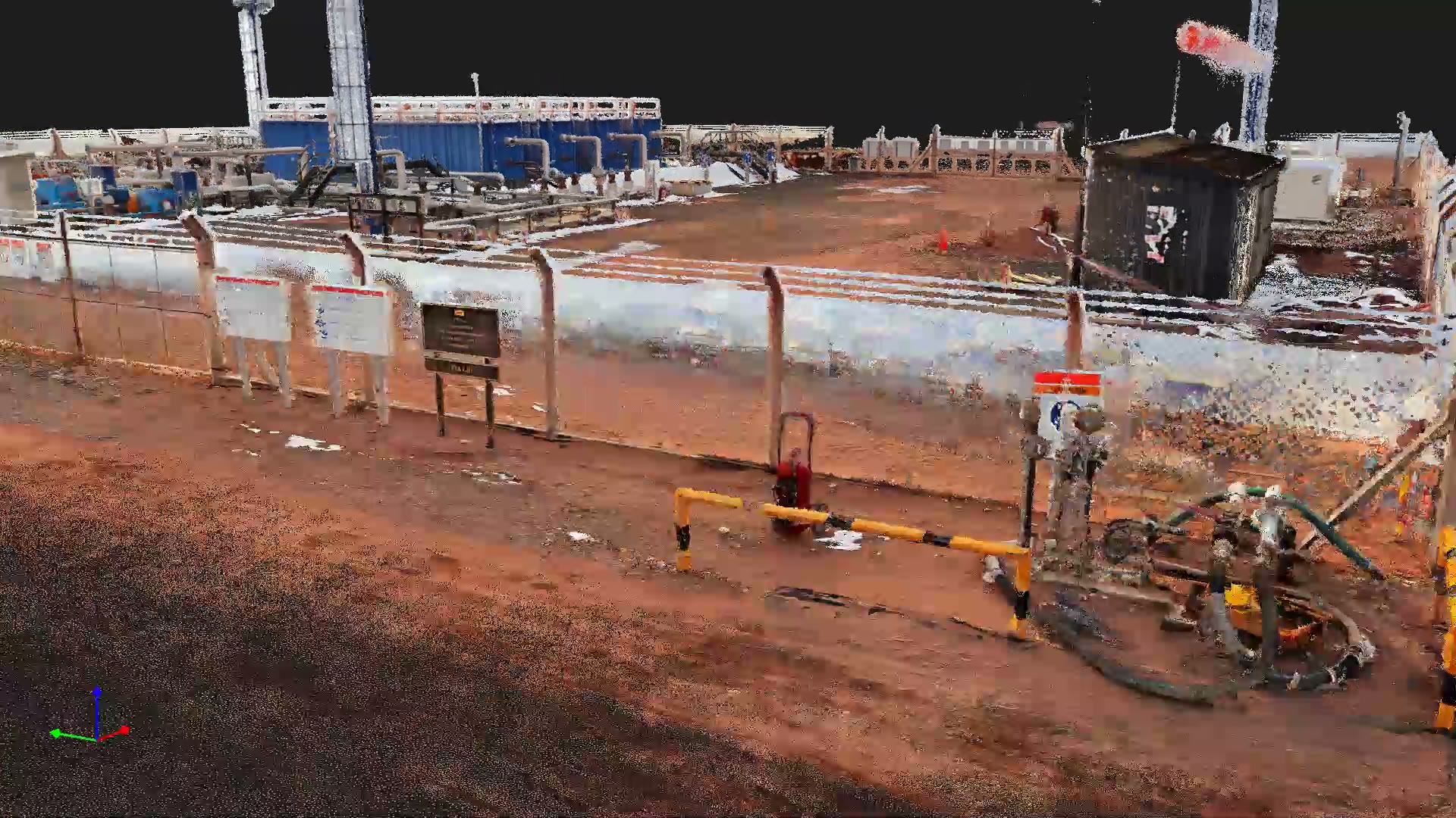 Nube de puntos real de una instalación industrial capturada con escáner LiDAR